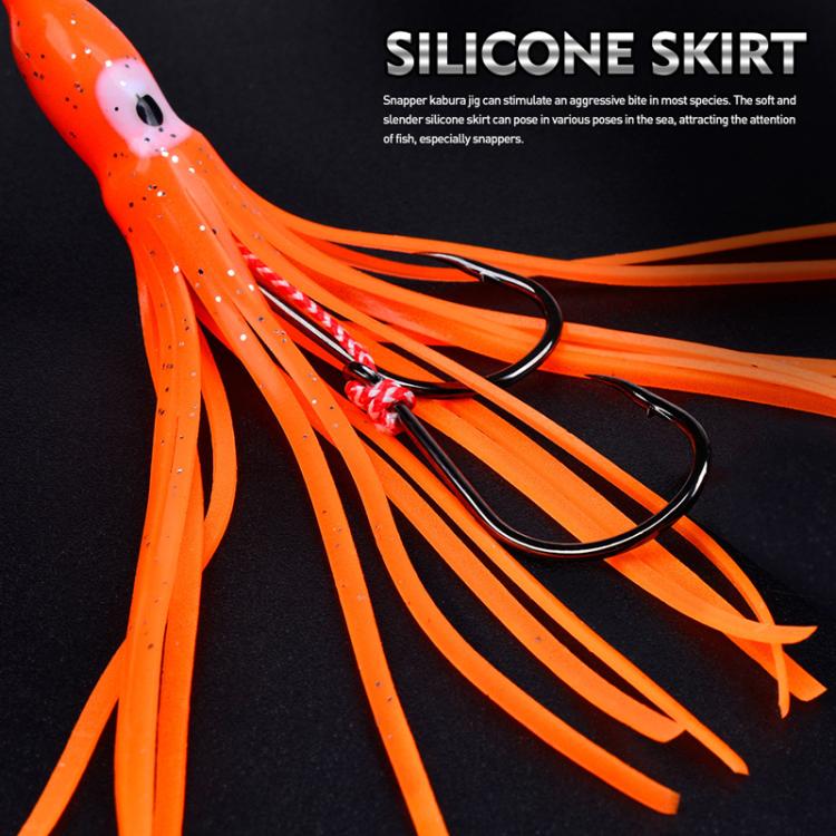 40G PROBEROS LF159 Luminous Bearded Squid Hook Slow Cranking Road Runner Iron Plate Bionic False Bait(E)