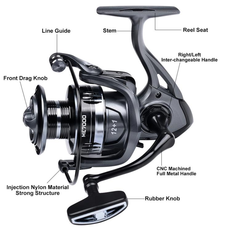 PROBEROS ME6000 LUYA Spinning Reel Sea Long Casting CNC Metal Swing Arm Fishing Reel