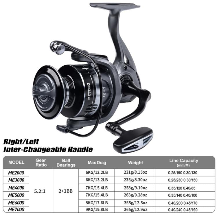 PROBEROS ME6000 LUYA Spinning Reel Sea Long Casting CNC Metal Swing Arm Fishing Reel