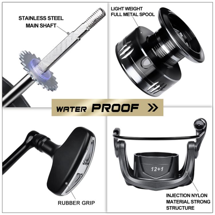 PROBEROS ME5000 LUYA Spinning Reel Sea Long Casting CNC Metal Swing Arm Fishing Reel