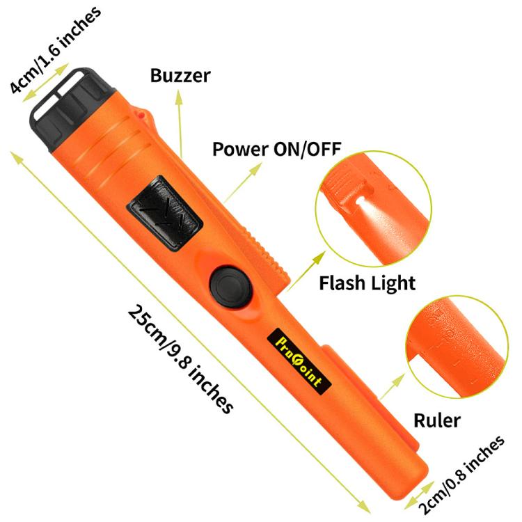 Goint IP67 Waterproof Handheld Metal Detector Outdoor Archaeological Treasure Hunter Security Detector(Orange)