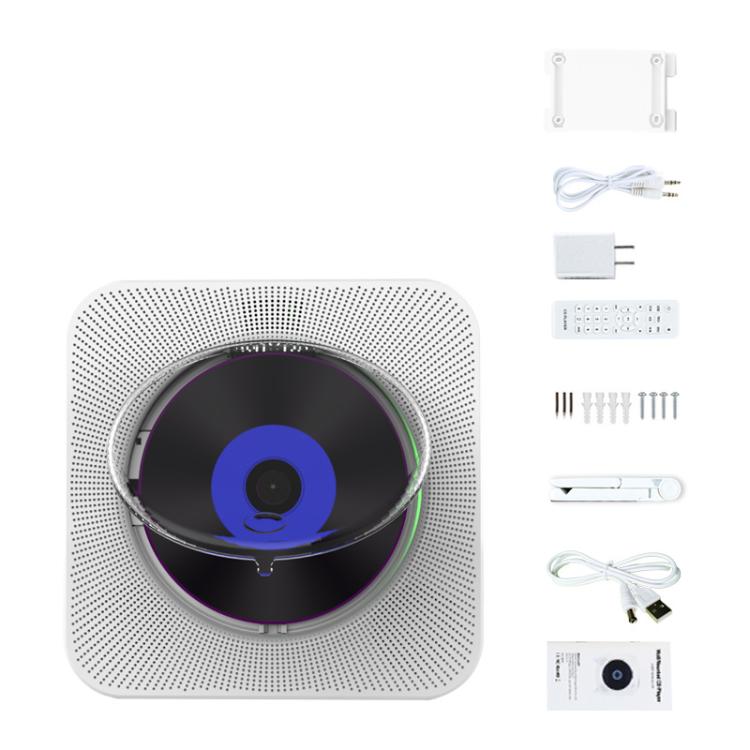 Kecag KC-807 Wall-mounted Home Retro Bluetooth CD Player, Spec: US Plug(Black)