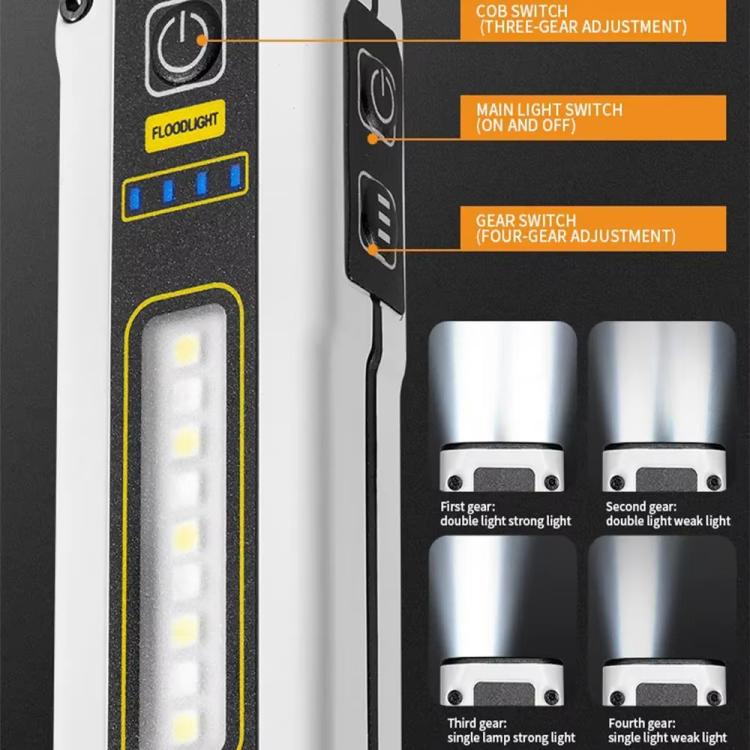 E-SMARTER STD01 COB Work Light With Power Display Outdoor Emergency Repair Light With Magnet LED Mini Flashlight(White)