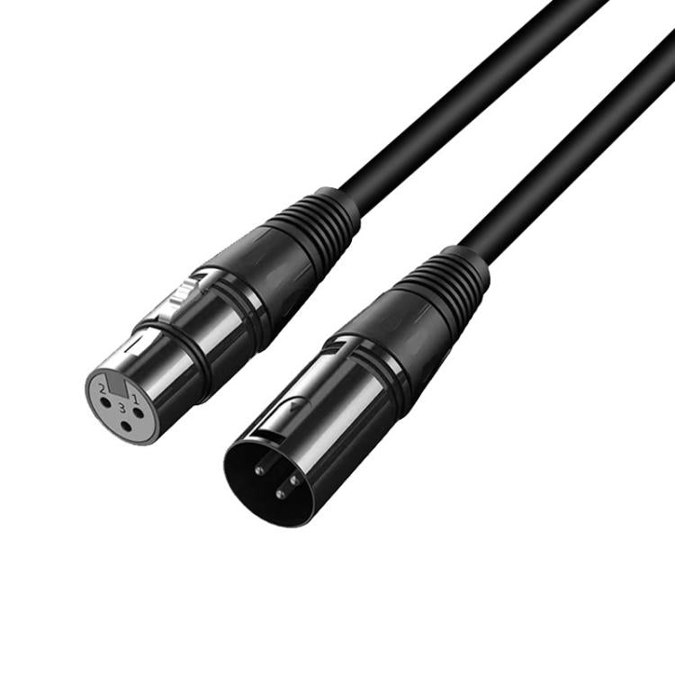 VEGGIEG Male to Female Microphone Stereo Microphone Cable Amplifier XLR Balanced Copper Cannon Audio Cable, Length: 0.3m(Black)