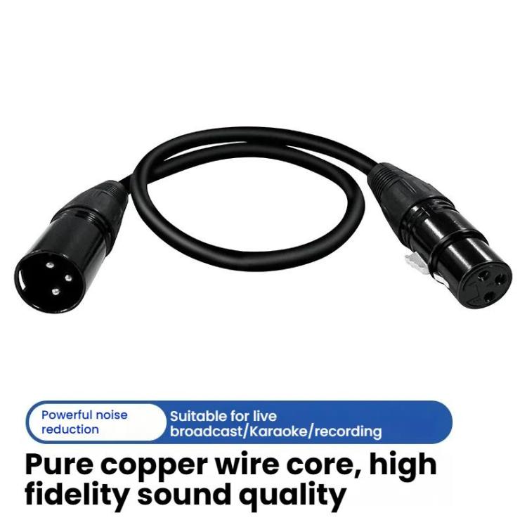 VEGGIEG Male to Female Microphone Stereo Microphone Cable Amplifier XLR Balanced Copper Cannon Audio Cable, Length: 10m(Black)