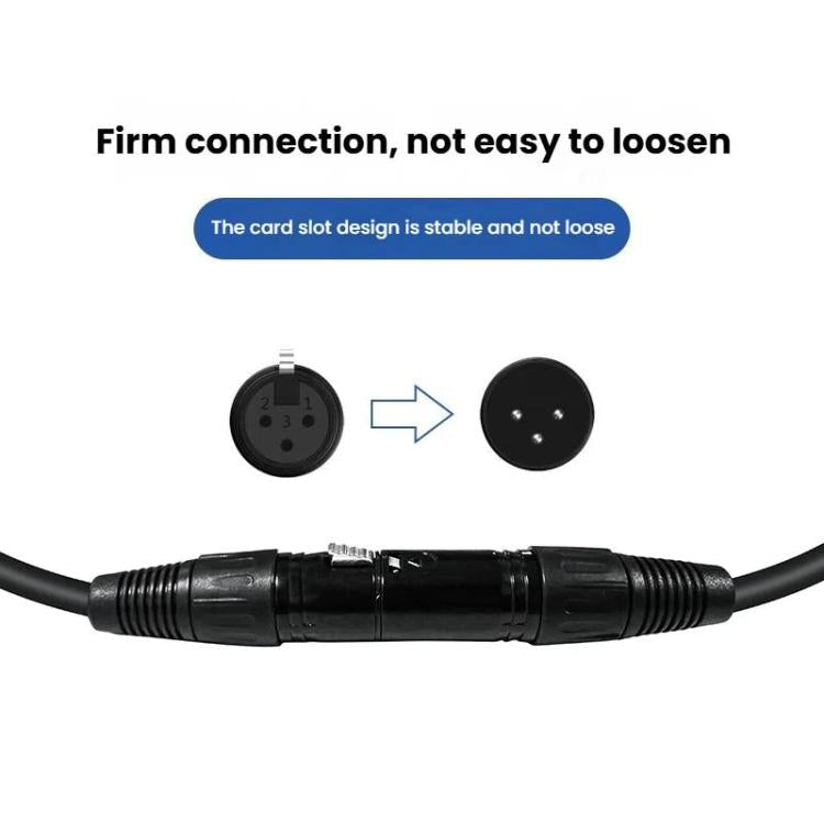 VEGGIEG Male to Female Microphone Stereo Microphone Cable Amplifier XLR Balanced Copper Cannon Audio Cable, Length: 0.3m(Black)