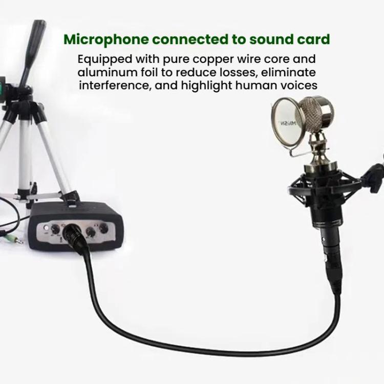 VEGGIEG Male to Female Microphone Stereo Microphone Cable Amplifier XLR Balanced Copper Cannon Audio Cable, Length: 8m(Black)