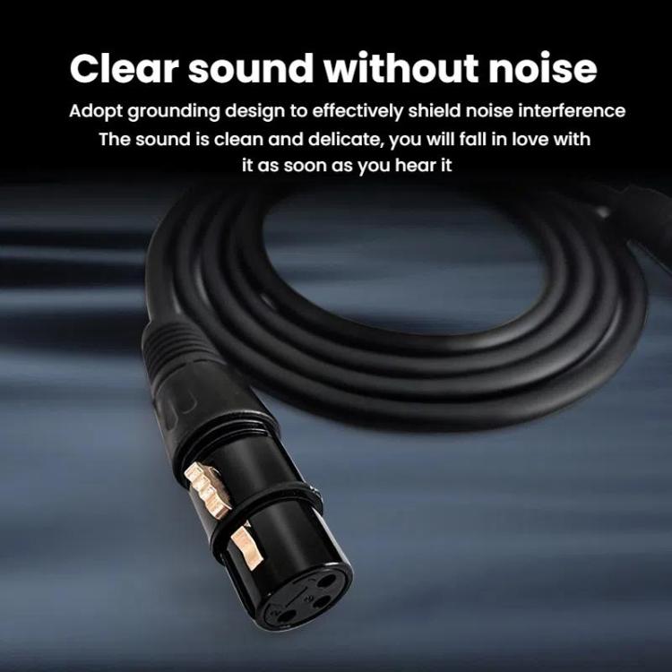 VEGGIEG Male to Female Microphone Stereo Microphone Cable Amplifier XLR Balanced Copper Cannon Audio Cable, Length: 0.3m(Black)