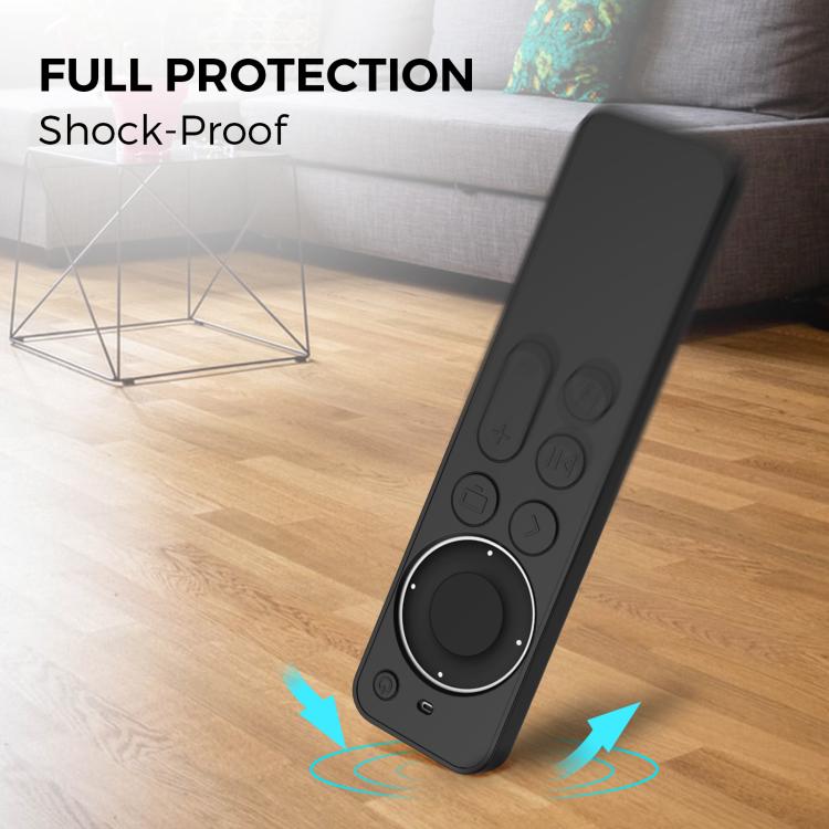 For Apple TV Siri Remote 2 / 3 AhaStyle PT167 Remote Control Silicone Protective Case(Black)