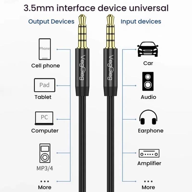 VegGieg 3.5mm Male To Male Aux Audio Cable Phone Computer Car Earphone Listening Audio Connection Cable, Length: 3m(Black)