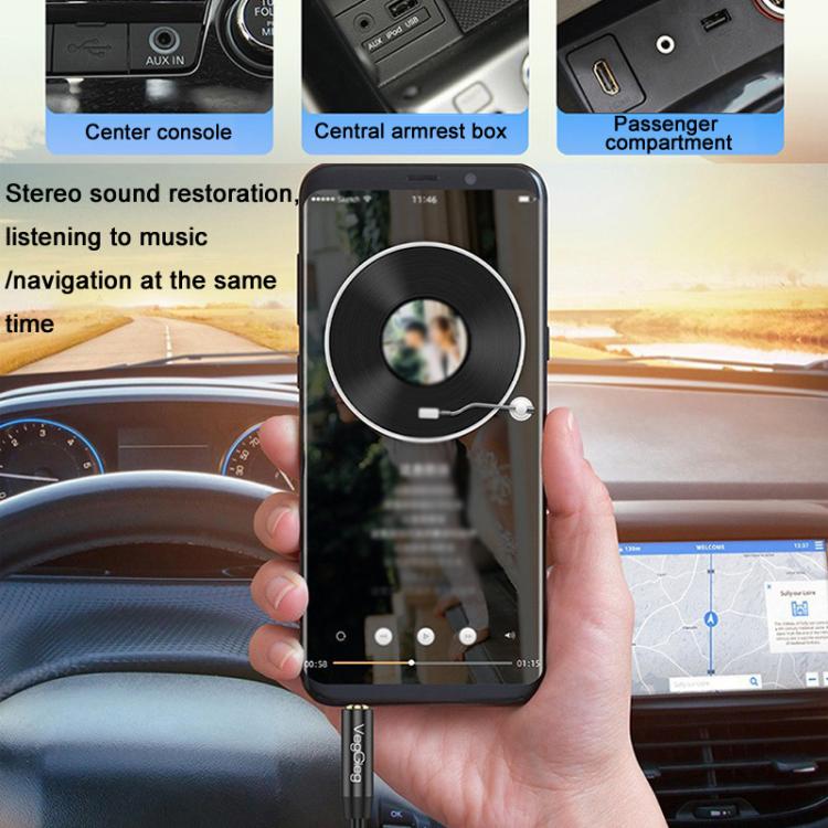 VegGieg 3.5mm Male To Male Aux Audio Cable Phone Computer Car Earphone Listening Audio Connection Cable, Length: 1m(Black)