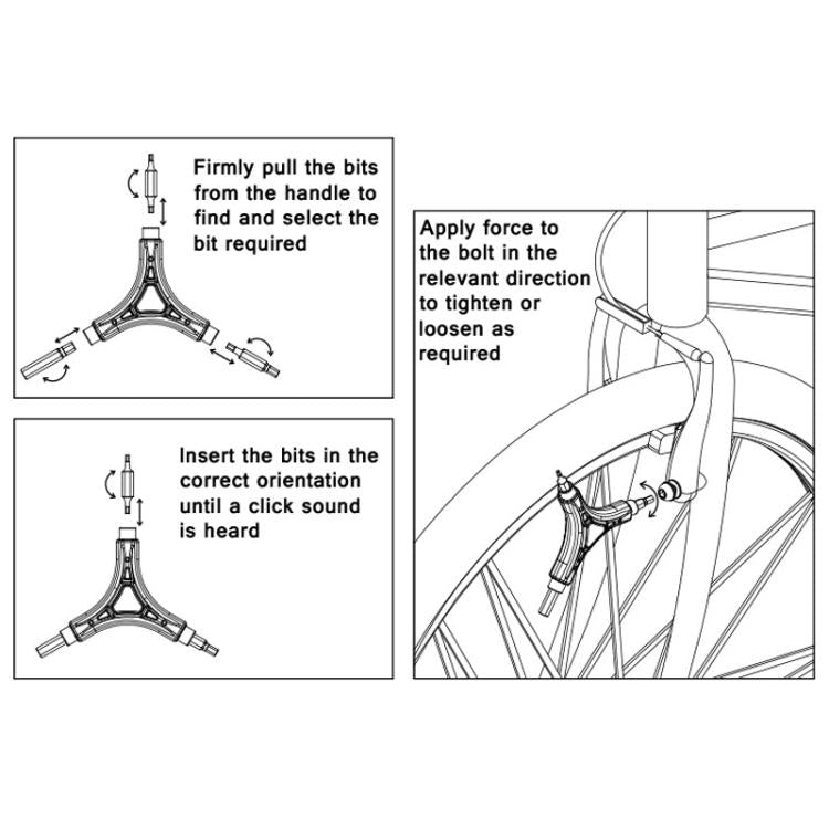 BIKERSAY Bicycle Multi-Function Triangular Hexagonal Y-Type Wrench(BT060)
