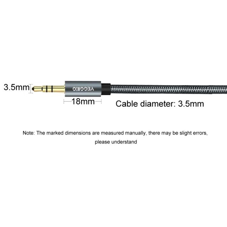 VegGieg Aux Car Audio Cable 3.5mm Male To Male Connection Cable For Phone Computer Stereo Amplifier Earphone, Length: 2m(Braided)