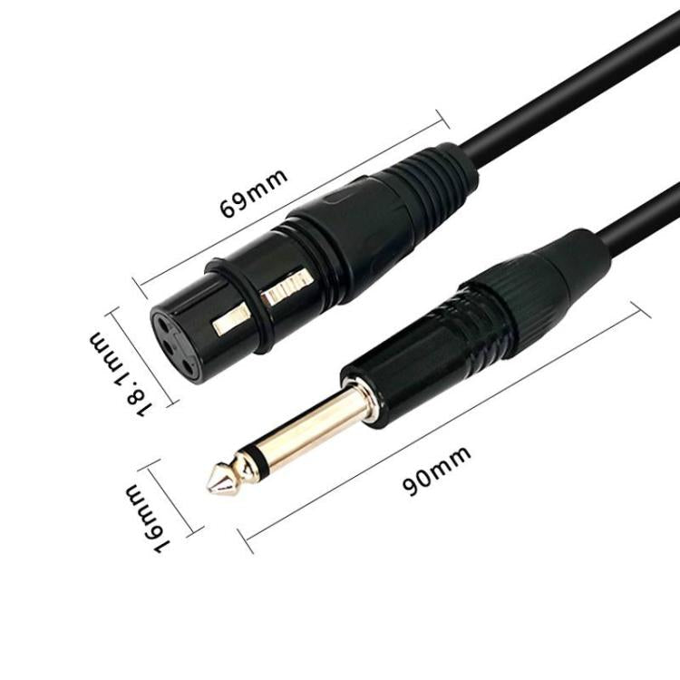 VEGGIEG 3Pin XLR Speaker Loudspeaker Cable Mixer Audio Microphone Cable, Length: 2m(6.5mm To XLR Female)