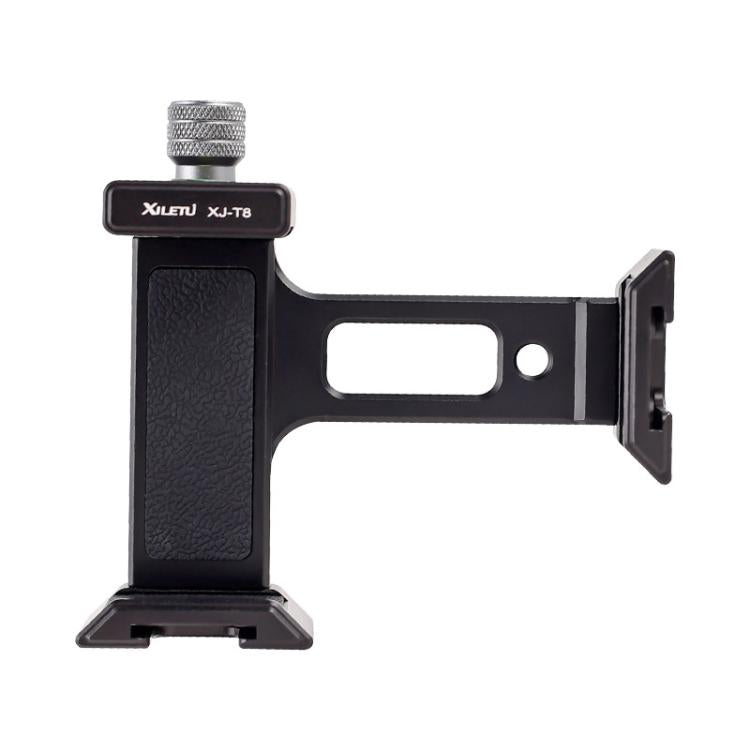 XILETU  XJ-T8 Metal Phone Holder Clamp With Cold Shoe 1/4-inch Screw Hole & Arca-Swiss Compatible Base(Black)