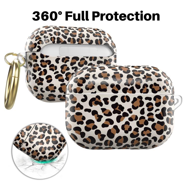 For AirPods Pro 2 / Pro AhaStyle TPU Leopard Print Protective Case(Pink)