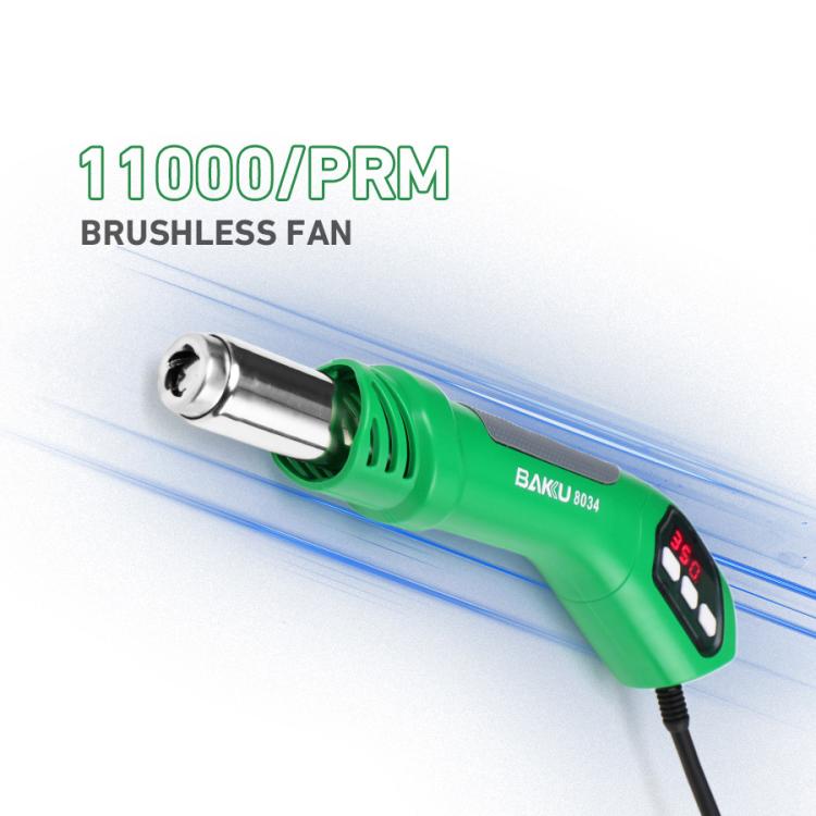 BAKU BA-8034 650W Hot Air Blower 100-500 Degrees Celsius Heat Tool With 3 Nozzles 110V US Plug