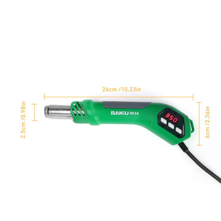 BAKU BA-8034 650W Hot Air Blower 100-500 Degrees Celsius Heat Tool With 3 Nozzles 110V US Plug