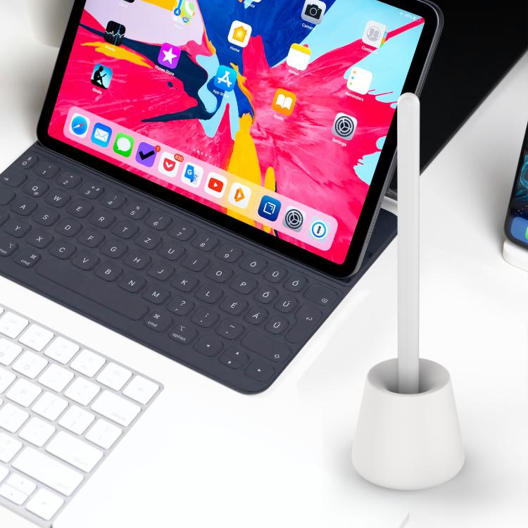 For Apple Pencil USB-C / 2 / 1 AhaStyle BD02 Silicone Base Pen Holder(Light Blue)