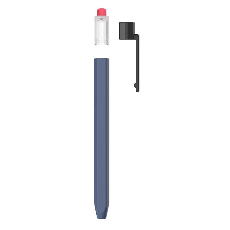 For Apple Pencil 1 AhaStyle PT180-K Stylus Retro Anti-slip Protection Case(Dark Blue)