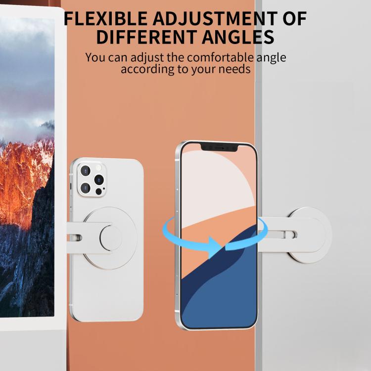 AhaStyle WG26-5 Aluminum MagSafe Circle Magnetic Laptop Expansion Stand Portable Adjustable Phone Holder(Silver)