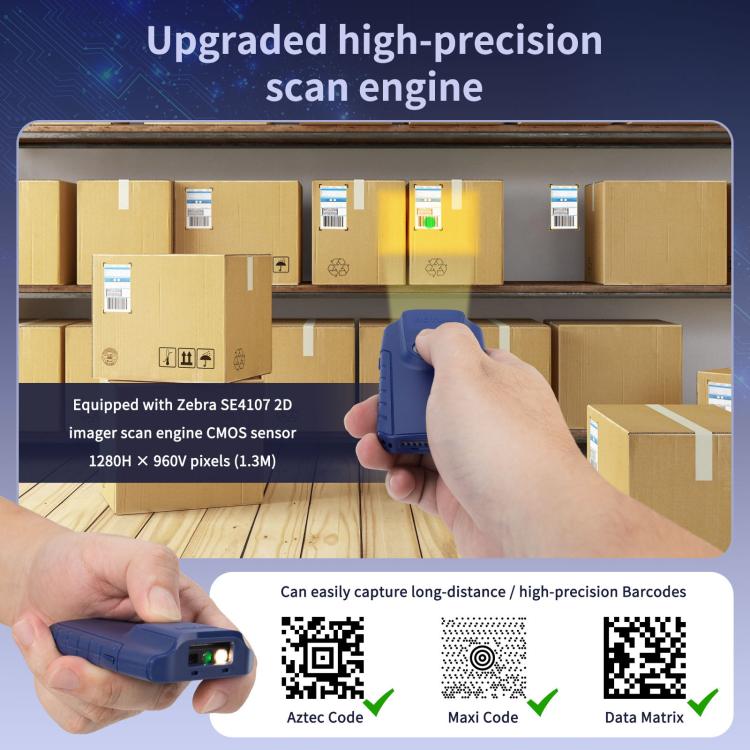 NETUM E950 Cell Phone Back Clip Portable 1/2 Code Wireless Bluetooth Scanner