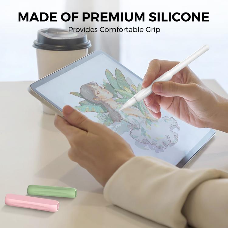 For Apple Pencil USB-C / 2  AhaStyle PT113-3 3pcs Silicone Pen Grip(Purple+Sky Blue+Green)