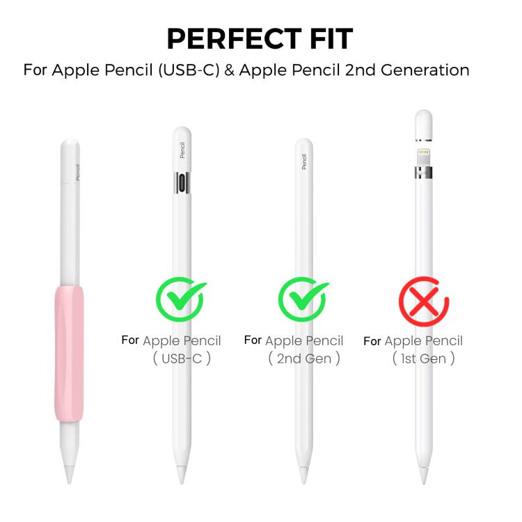 For Apple Pencil USB-C / 2  AhaStyle PT113-3 3pcs Silicone Pen Grip(White+Purple+Pink)
