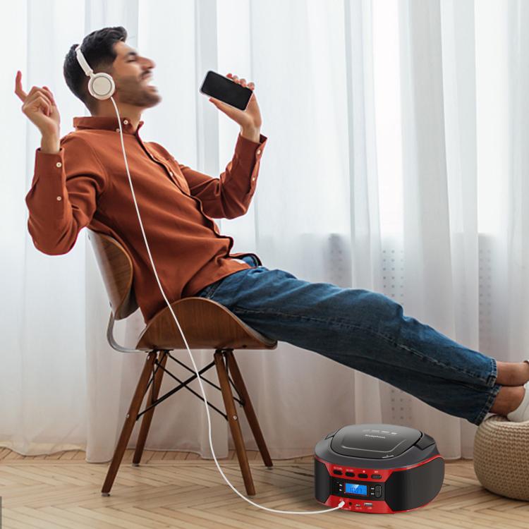 Kuephom W17 Portable Home CD Music Walkman FM Bluetooth Player US Plug