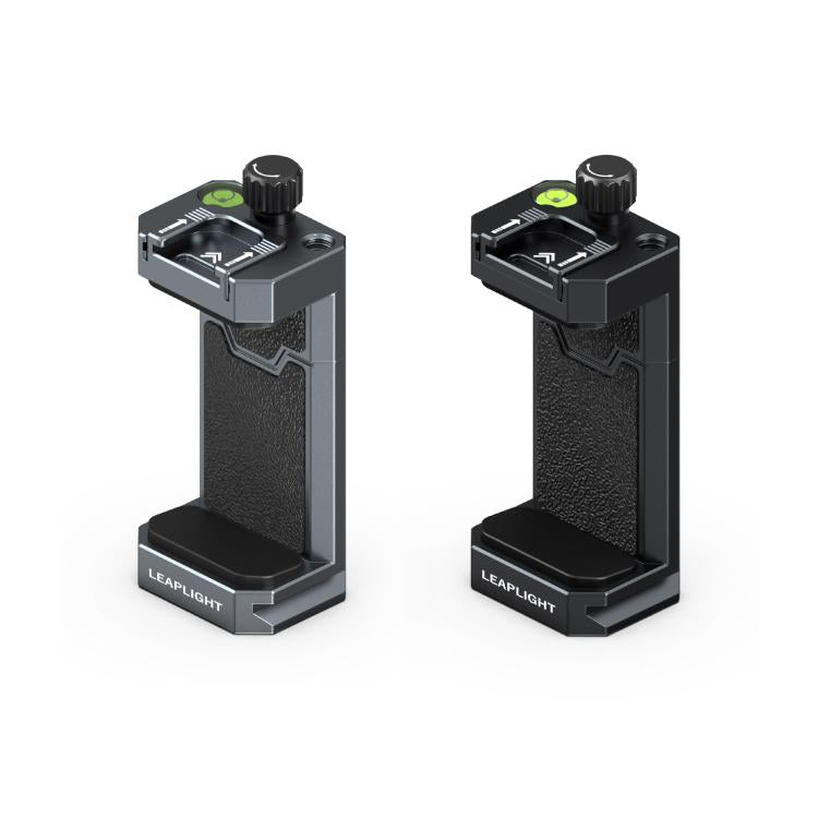 Leaplight Dual Cold Shoe All-Metal Phone Mount with 4x1/4 Inch Screw Ports & Arri Locating Holes(Gray)