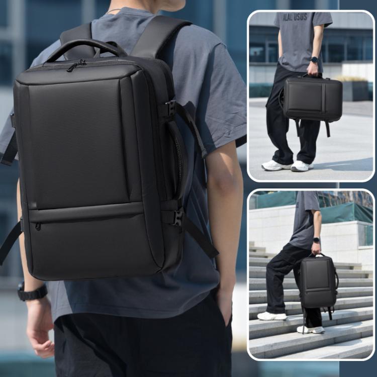 WEIXIER B759 Simple Expandable Men Shoulder Bag Large Capacity Laptop Backpacks(Gray)