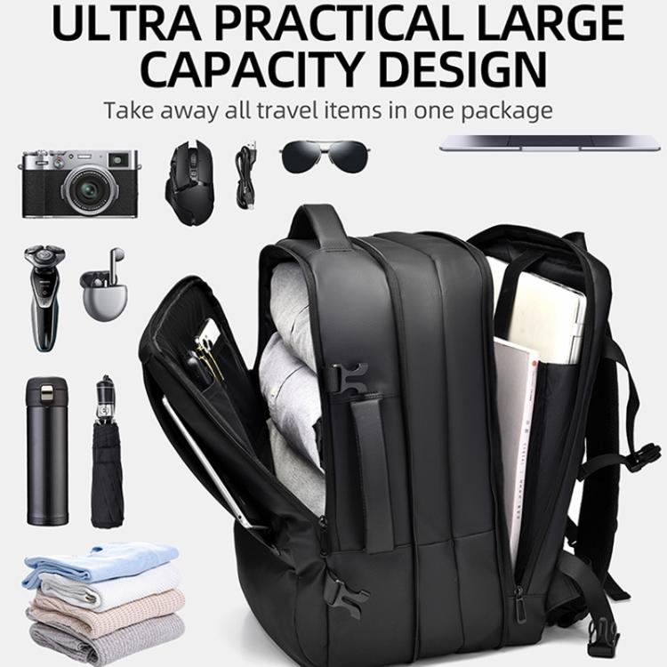 WEIXIER B759 Simple Expandable Men Shoulder Bag Large Capacity Laptop Backpacks(Gray)