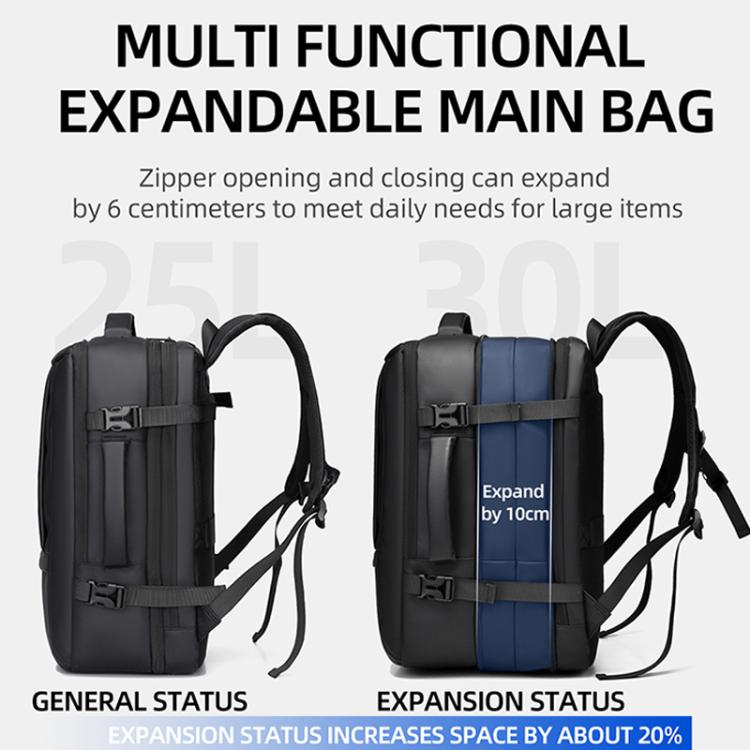 WEIXIER B759 Simple Expandable Men Shoulder Bag Large Capacity Laptop Backpacks(Gray)