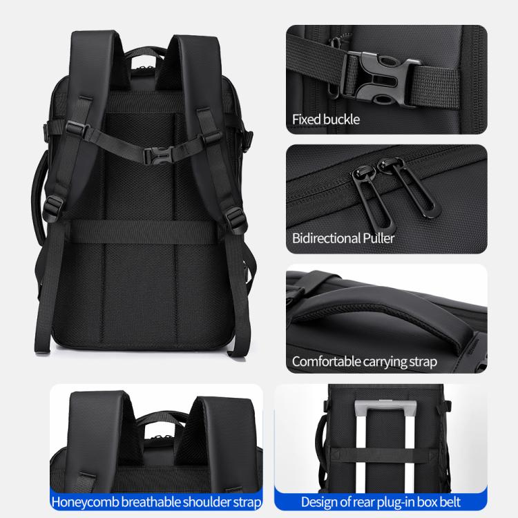 WEIXIER B759 Simple Expandable Men Shoulder Bag Large Capacity Laptop Backpacks(Gray)
