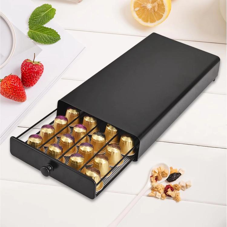 For Nespresso OASISWJ YZ1384 Handle Model 40pcs Dustproof Coffee Capsule Organizer(Black)