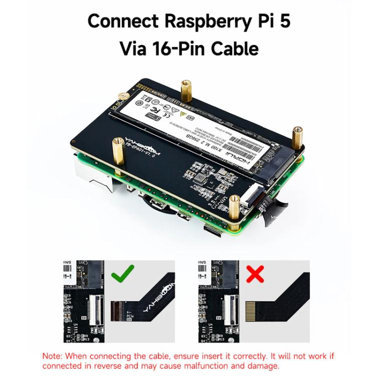 Yahboom PCIe To M.2 Adapter Expansion Board For Raspberry Pi 5 NVMe Expansion Board, Spec:  Board + 256G SSD