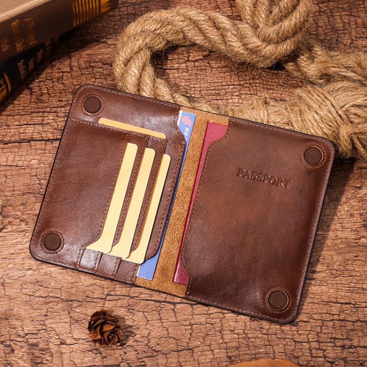 HUMERPAUL BP734 Leather Passport Document Holder(Brown)