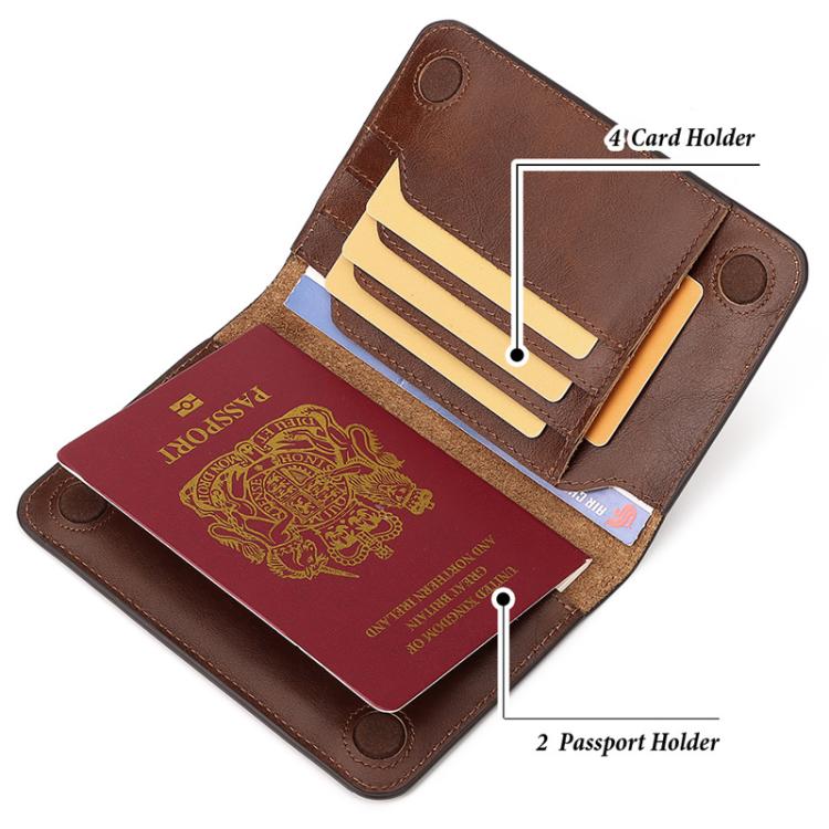 HUMERPAUL BP734 Leather Passport Document Holder(Black)