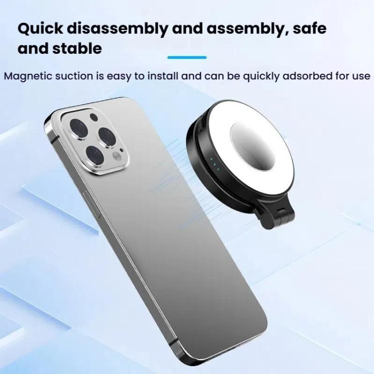 HEPAIL AC74 Magsafe Magnetic Smartphone Light Portable Handheld Selfie Light(White)