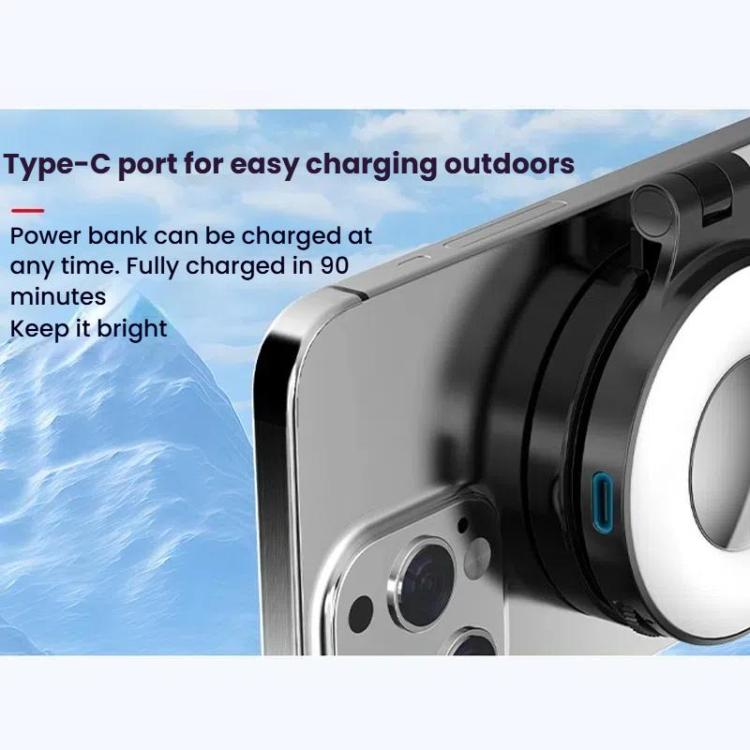 HEPAIL AC74 Magsafe Magnetic Smartphone Light Portable Handheld Selfie Light(White)