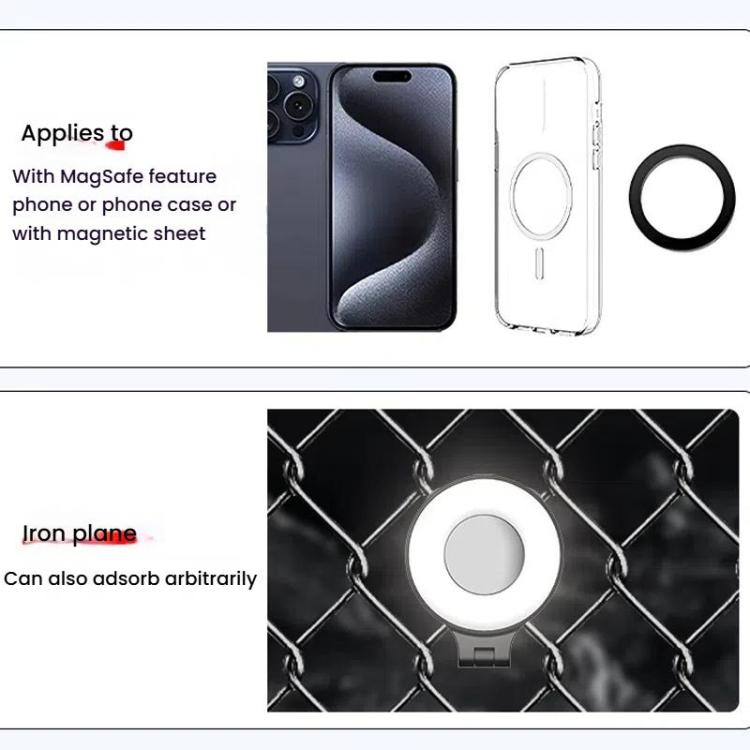HEPAIL AC74 Magsafe Magnetic Smartphone Light Portable Handheld Selfie Light(Black)