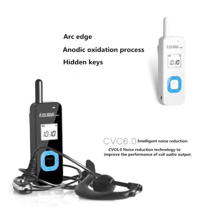 HELIDA T-M1 Mini Portable Rechargeable Two-Way Radio 22 Channels Compact Walkie Talkie EU Plug White