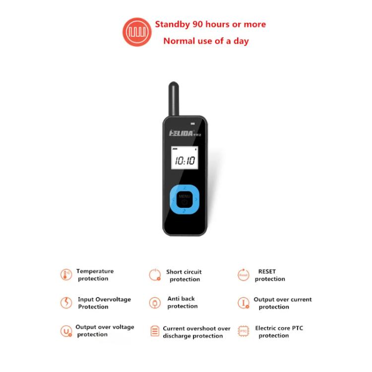 HELIDA T-M1 Mini Portable Rechargeable Two-Way Radio 22 Channels Compact Walkie Talkie EU Plug Black