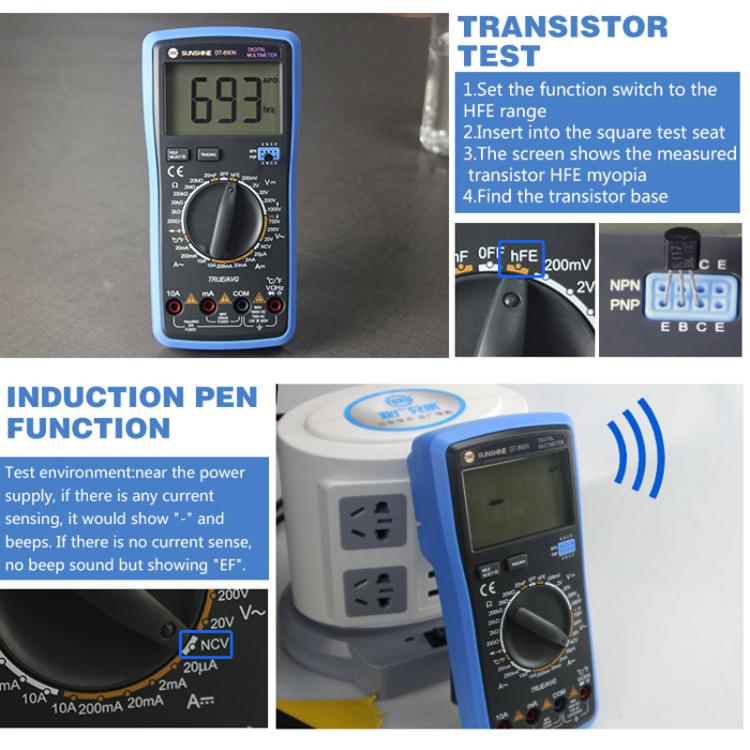 SUNSHINE DT-890N High-precision Digital Multimeter Portable Repair Meter With Burn Protection