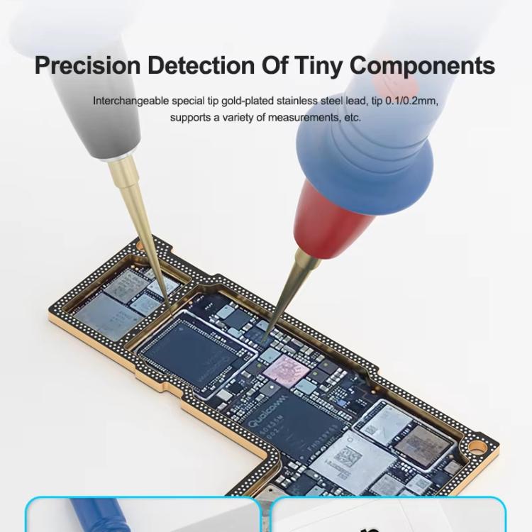 SUNSHINE SS-024B Replaceable Stainless Steel Probe Tips Soft Silicone Multimeter Probe Tips