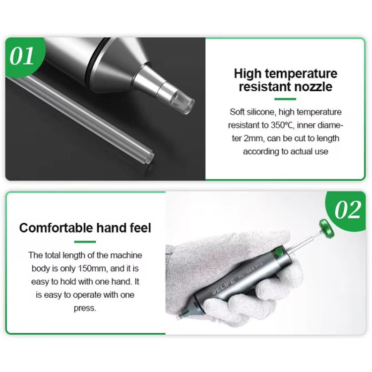 RELIFE RL-084 Pro Powerful Aluminium Alloy Solder Sucker Manual Solder Residue Sucker