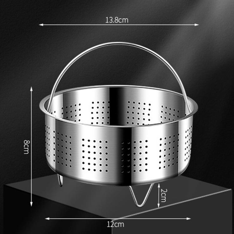 Kacheeg 304 Stainless Steel Steamer Basket for Rice Cooker/Pots with Handles & Stand Perforated 13.8cm