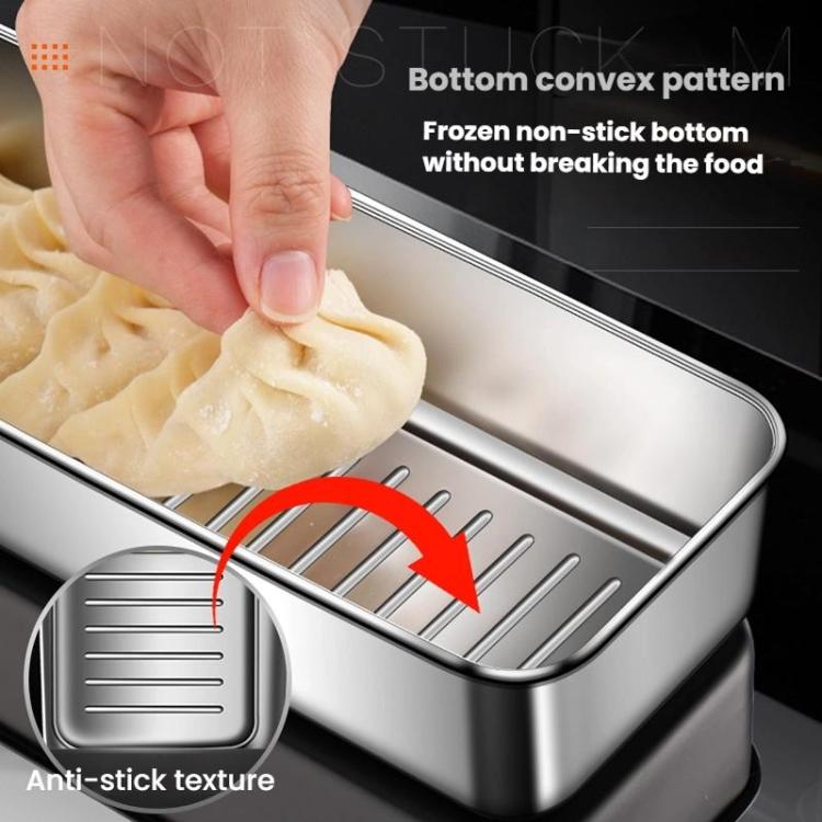 Kacheeg Stainless Steel Slim Rectangular Food Storage Container 304 Narrow Space-Saving Fridge Organizer Box, Style: Regular