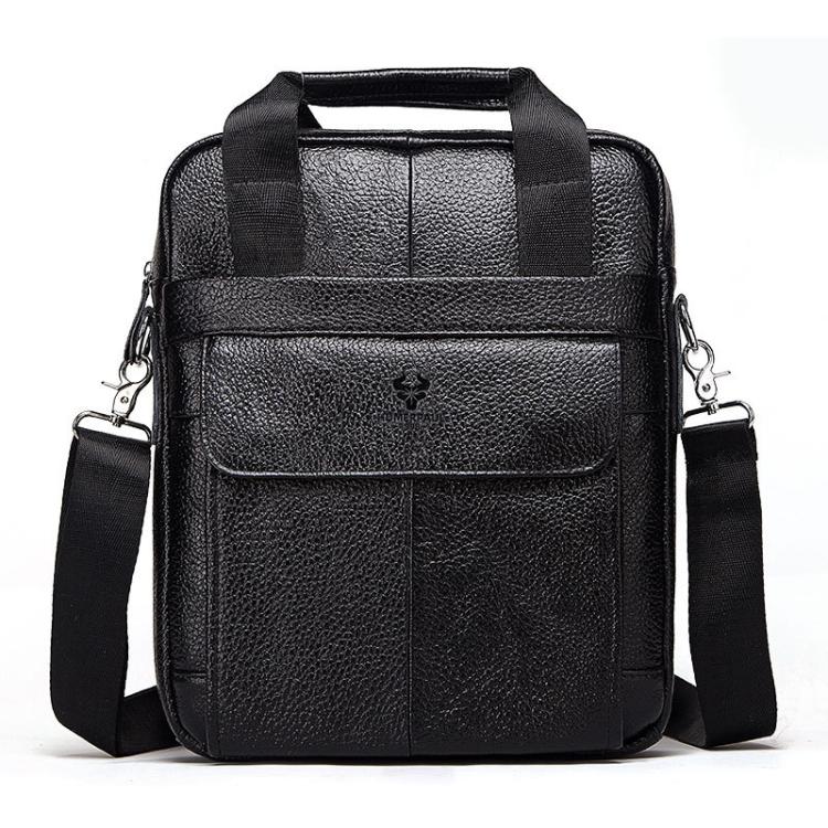 HUMERPAUL HUMH544 Business Commuter Leather Men Shoulder Bag(Black)