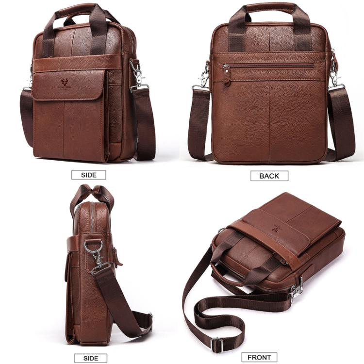 HUMERPAUL HUMH544 Business Commuter Leather Men Shoulder Bag(Black)